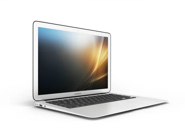 Сучасний Ноутбук Ізольований Білому Тлі — стокове фото