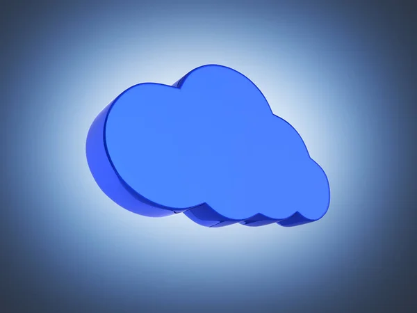 Cloud Tecken Illustration Blå Isolerade Mörk Blå Gradient Bakgrund — Stockfoto