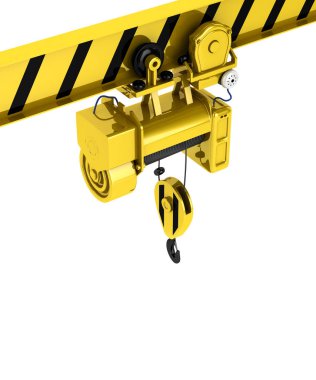 overhead crane isolated on white background 3d clipart