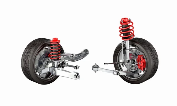 süspansiyon arabanın ile tekerlek gölge olmadan 3d