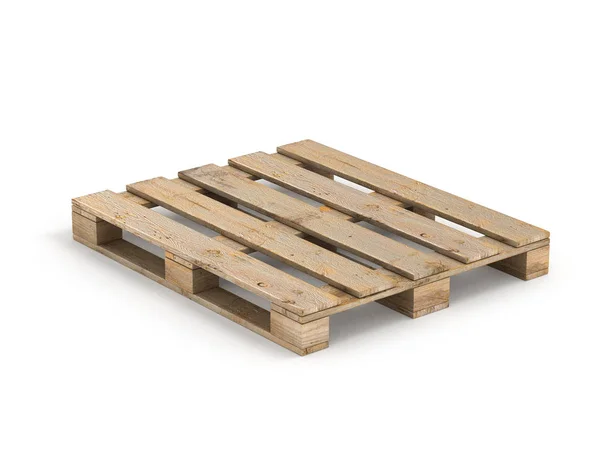 Pallet Legno Isolato Sfondo Bianco Illustrazione — Foto Stock