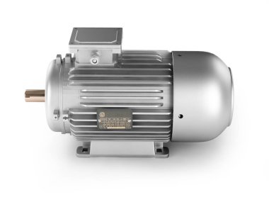 Elektrikli motor üzerinde izole beyaz arka plan 3d