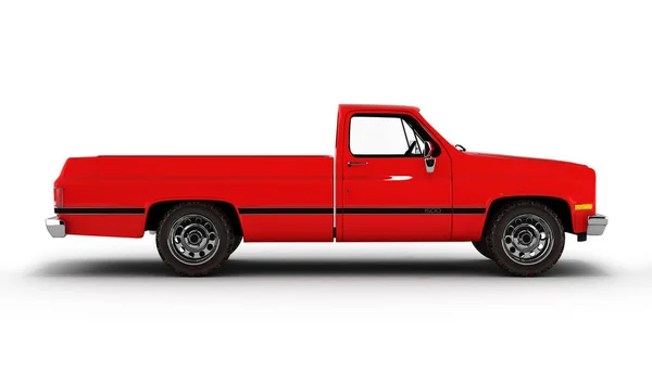 Caminhão Pickup Vermelho Isolado Branco — Fotografia de Stock