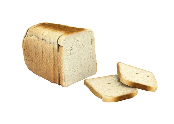 Sliced Bread Isolated White Background Wothout Shadow — Stock Photo, Image