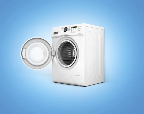 Waschmaschine Mit Offener Tür Auf Blauem Gradienten Hintergrund Illustration — Stockfoto