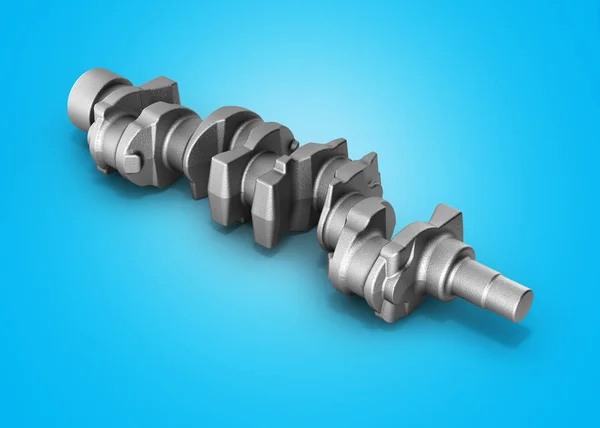 engine crankshaft on gradient 3d render