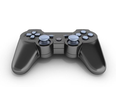 siyah gamepad üzerinde beyaz izole arka plan 3d