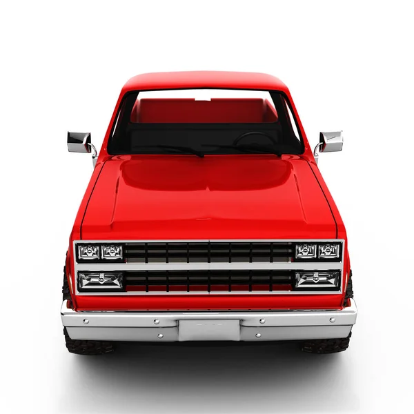 Czerwony Samochód Pickup Białym Tle Białe — Zdjęcie stockowe