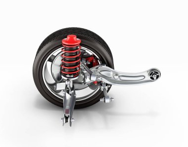 tekerlek yan arabayla süspansiyon 3d görüntüleme