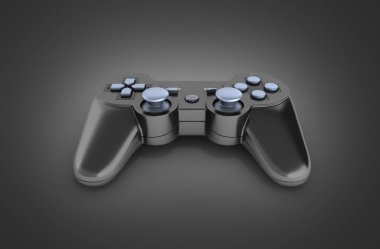 siyah gamepad üzerinde siyah gradeint izole arka plan 3d