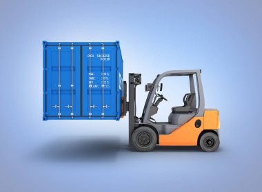Kargo nakliye konteyner yan görünüm işleme forklift izole