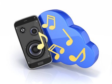 Müzikal smartphone cep telefonu müzik app cep telefonu ve loudspea