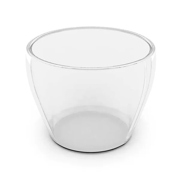Порожня ваза зі скла, ізольована на білому тлі 3d — стокове фото