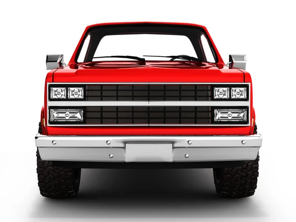 Caminhão pickup vermelho isolado em 3d branco — Fotografia de Stock