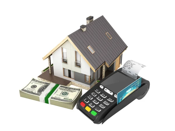 Koncepcja zakupu lub płatności dla mieszkań dom ze stosem — Zdjęcie stockowe