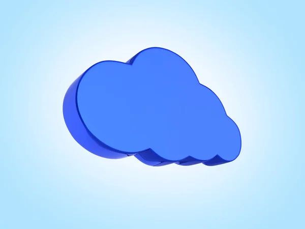 ブルー グラデーション表現に分離された青の雲記号図 — ストック写真
