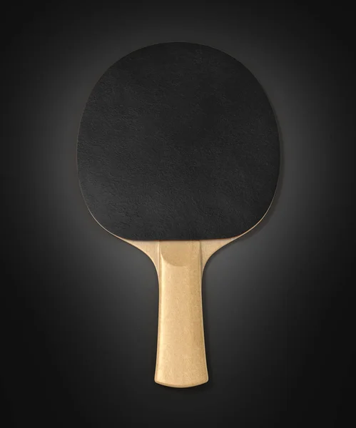 Bordtennis racket på svart bakgrund 3d — Stockfoto