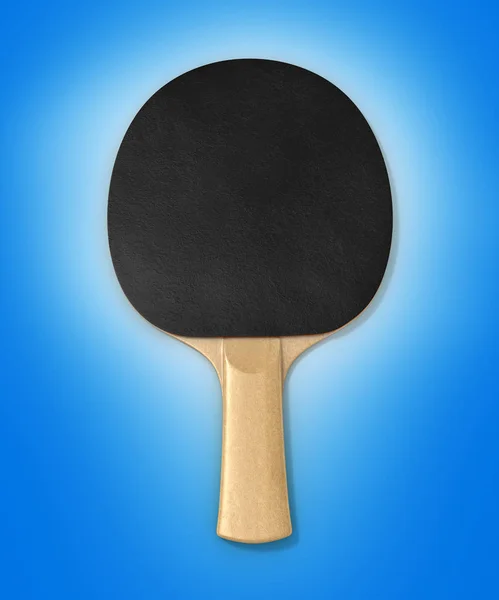 Raqueta de ping-pong sobre fondo azul 3d —  Fotos de Stock