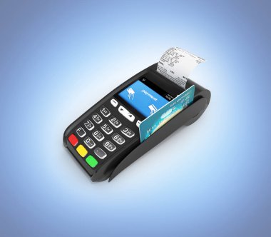 ödeme terminal Pos terminali ile kredi kartı ve giriş kartı 