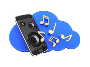 Müzikal smartphone cep telefonu müzik app cep telefonu ve loudspea