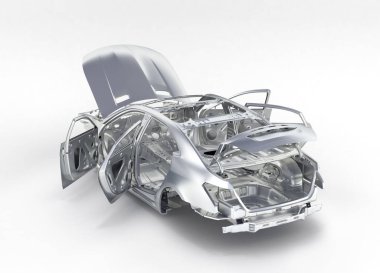 Vücut araba yok tekerlek bakış açısı ile görüntülemek izole üzerinde beyaz backgr