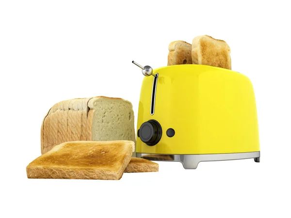 Stock image Toaster with toasted bread isolated on white background Kitchen 