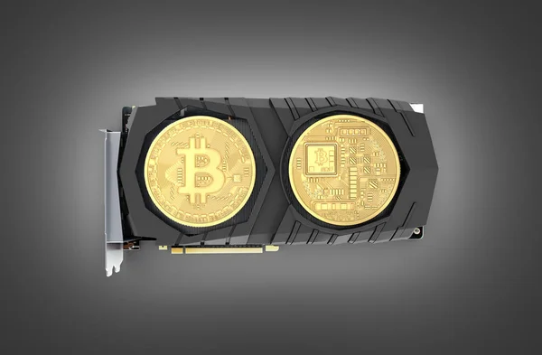 Mineração de Bitcoin Placa de vídeo poderosa para mina e ganhar criptocurren — Fotografia de Stock