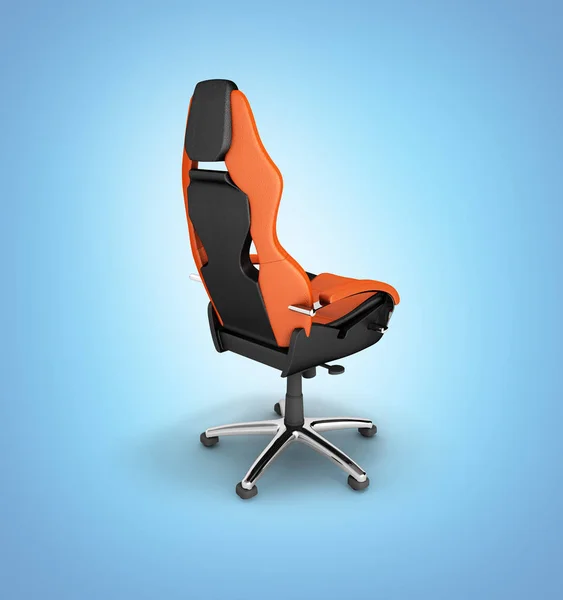 Modern office chair isolated on blue gradient background 3d rend — Stock Photo, Image