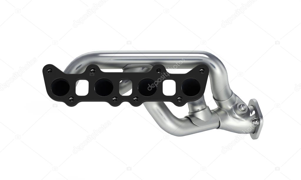 exhaust manifold solated on white background 3d