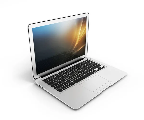 Современный ноутбук на белом фоне 3d — стоковое фото