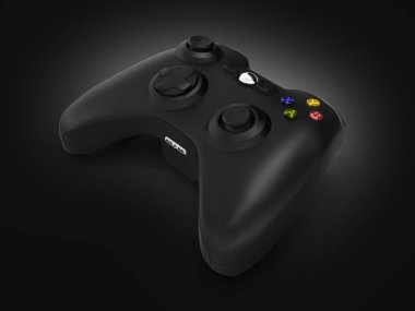 siyah gamepad perspektif görünüm 3d siyah degrade arka plan