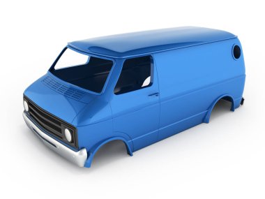 vücut van beyaz izole yok tekerleği ile arka plan 3d