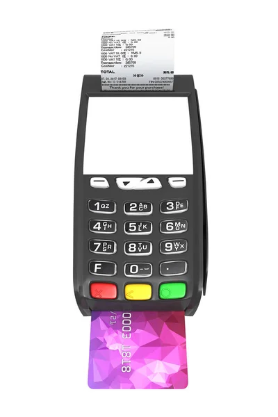 Tarjeta de pago terminal con una pantalla vacía POS terminal con cre —  Fotos de Stock