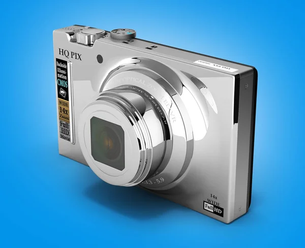 digital photo camera on gradient background 3d