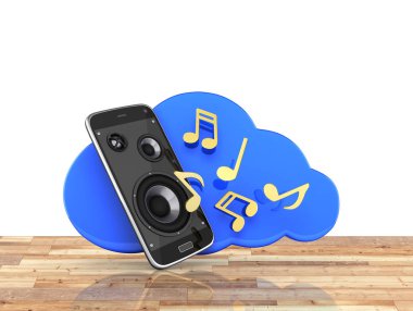 Müzikal smartphone cep telefonu müzik app cep telefonu ve loudspea