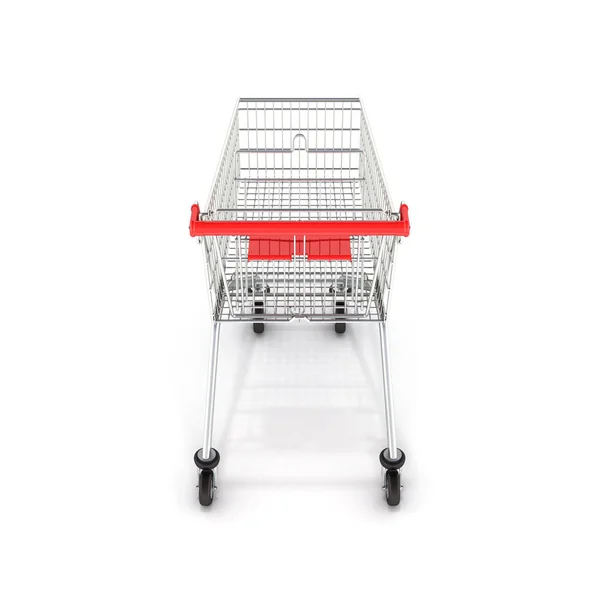 Supermarket nákupní košík zadní pohled na bílém pozadí 3d — Stock fotografie