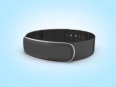 Fitness bilezik akıllı izlemek izole üzerinde mavi degrade adam