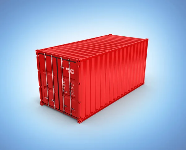 Cargo shipping container without shadow on blue gradient backgro — Stock Photo, Image