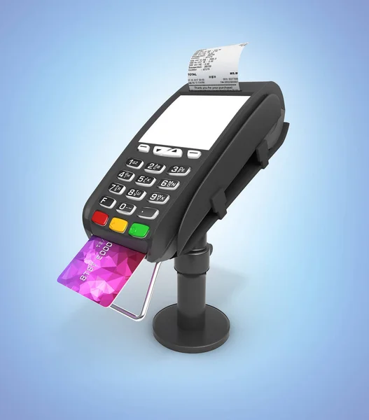 Terminal de paiement par carte avec un écran vide terminal POS avec cre — Photo