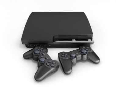 siyah oyun joystick beyaz arka plan 3 izole ile konsol