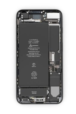 Akıllı telefon açık durumda akıllı telefon bileşenleri montaj isol