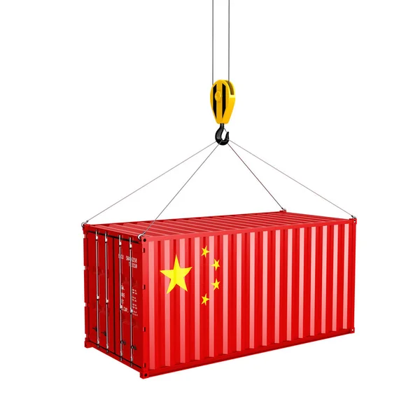 Cargaison conteneur maritime avec le drapeau chinois Xooncept de deliv — Photo