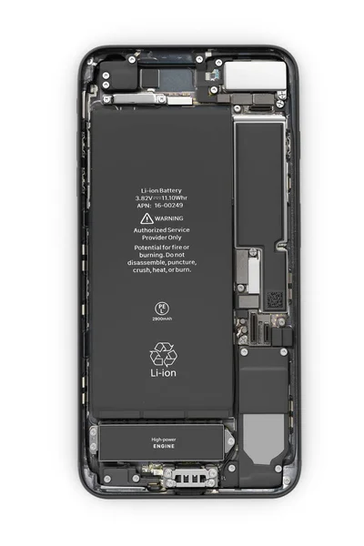 Akıllı telefon açık durumda akıllı telefon bileşenleri montaj isol