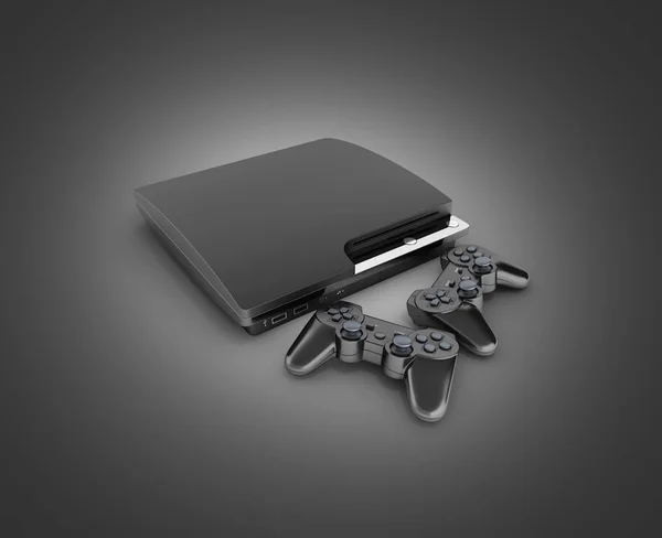 Fekete játék konzol joystick felülnézetben elszigetelt fekete Gra — Stock Fotó