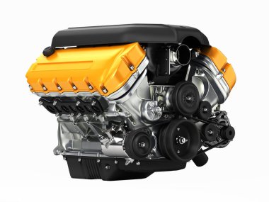Otomotiv Motor perspektif görünüm olmadan gölge 3d 