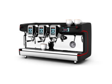 Modern kahve makinesi üzerinde beyaz izole arka plan 3d