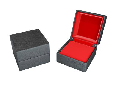 Gift box with red material inside on white background 3d illustr clipart