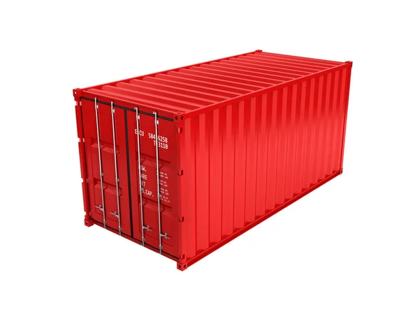 Cargo fraktcontainer utan skugga på vit bakgrund 3d — Stockfoto