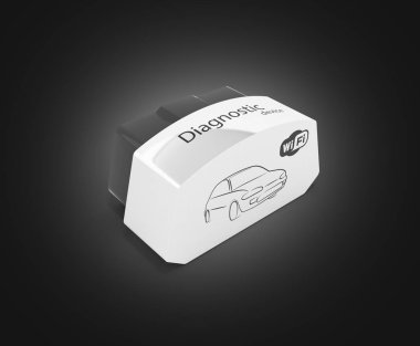 OBD2 kablosuz araba tarayıcı siyah degrade arka planda izole 