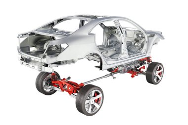 Vücut ve süspansiyon arabanın ile tekerlek ve motor Undercarria